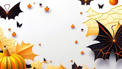Obraz na płótnie Canvas Halloween banner template with bats