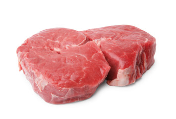 Cut fresh beef meat isolated on white