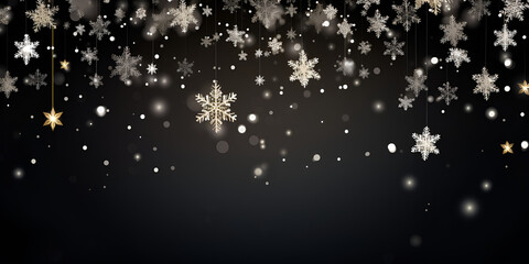 falling snow flakes,
Dark Christmas Background With White Snow Flakes