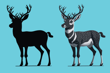 Naklejka na ściany i meble Deer silhouette vector. Deer vector illustration.