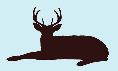 Deer silhouette vector. Deer vector illustration.