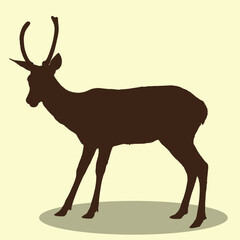 Deer silhouette vector. Deer vector illustration.