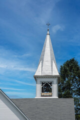 Beautiful Bell Tower on  Church in countryside of Midwest America