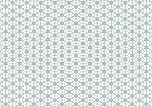 Decoration geometric hexagon blue star minimal pattern background