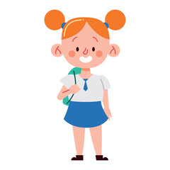 student back to school with backpack