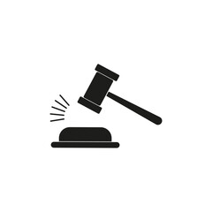 Judges hammer icon. Vector illustration. EPS 10.