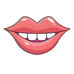 Obraz premium mouth pop art smiling