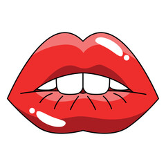 mouth pop art red