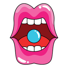 mouth pop art pink