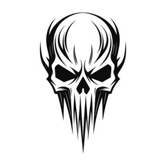 Abstract minimalist skull vector. Suitable for horror, rock, and hardcore graphic design.