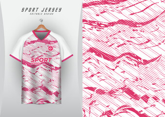 Backgrounds for sports jersey, soccer jerseys, running jerseys, racing jerseys, wave overlay pattern, pink and white