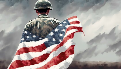 Honoring our American Veterans and Service Members on Veterans Day, November 11. - obrazy, fototapety, plakaty