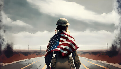 Honoring our American Veterans and Service Members on Veterans Day, November 11. - obrazy, fototapety, plakaty