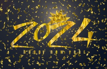 Happy New Year 2024 greeting card