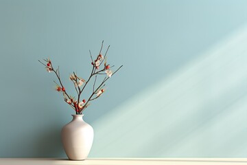 Home interior background banner with vase for product presentation.