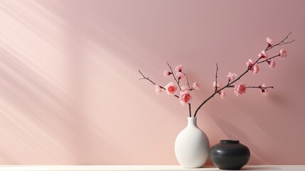 Home interior background banner with vase for product presentation.