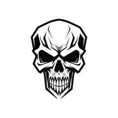 Abstract minimalist skull vector. Suitable for horror, rock, and hardcore graphic design.