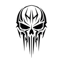 Abstract minimalist skull vector. Suitable for horror, rock, and hardcore graphic design.