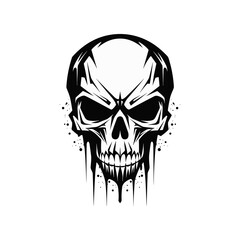 Fototapeta premium Abstract minimalist skull vector. Suitable for horror, rock, and hardcore graphic design.