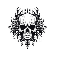 Abstract minimalist skull vector. Suitable for horror, rock, and hardcore graphic design.
