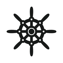 Obraz premium ship steering wheel icon vector illustration