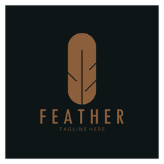 Feather logo, feather pen logo, law firm feather logo vector simple design