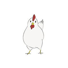 かわいいにわとりのイラスト　カラー