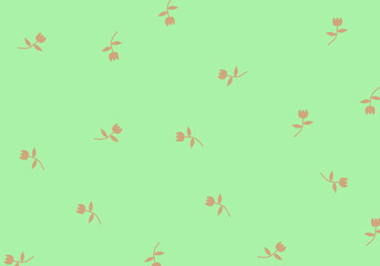 seamless pattern with flowers green background