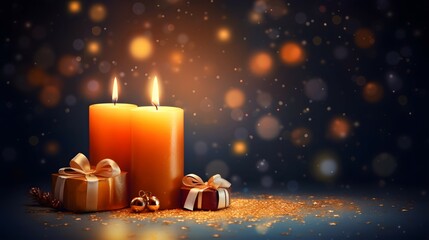 burning candle on a dark background