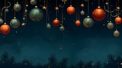 christmas background with christmas ornament decorations