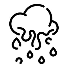 poisonous rain Line Icon