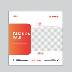 Fashion sale social media post and web banner template