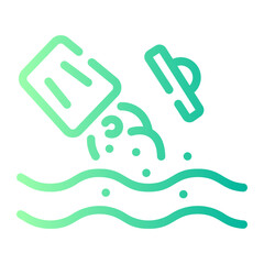 water pollution Line Gradient Icon