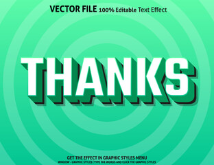 Thanks 3D editable text effect