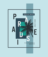Paradise good vibes illustration typography vector design 