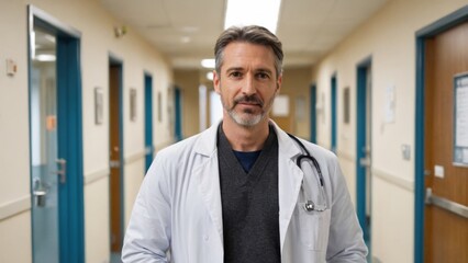 Doctor standing inside a hospital 