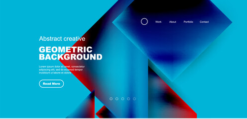 Geometric elements - squares and triangles composition background.