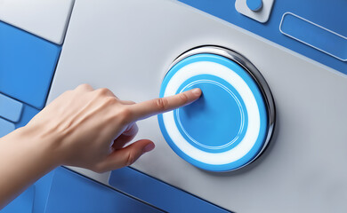 Hand touch buttons on control panel.
