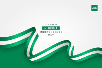 Nigeria independence day with flag background 1st october