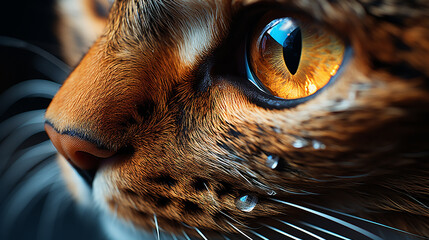 Closest cat eye picture, a cute pet animal background image