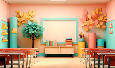 Interactive Colorful Classroom Display: Child-Friendly Diorama Background