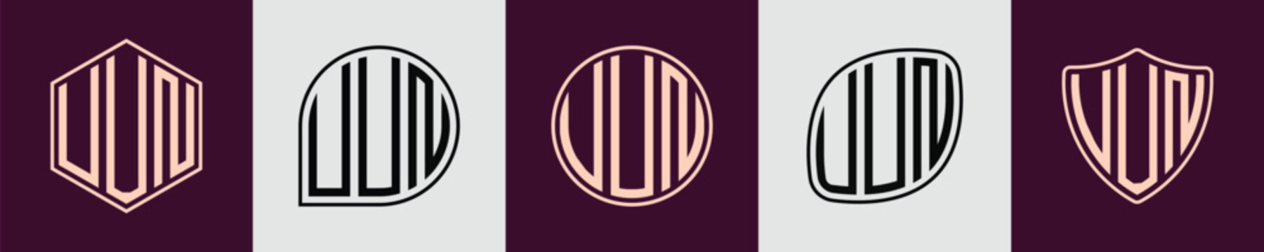 Creative simple Initial Monogram UUN Logo Designs.