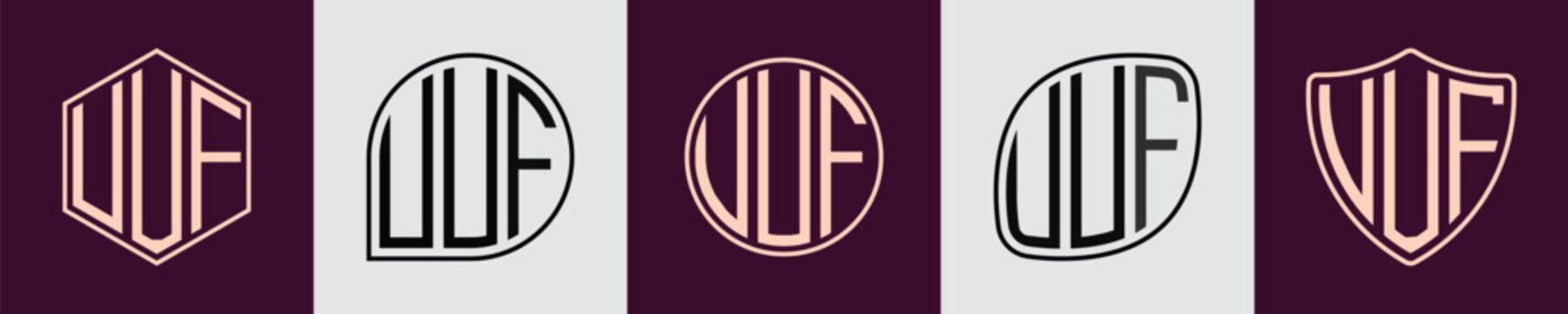 Creative simple Initial Monogram UUF Logo Designs.