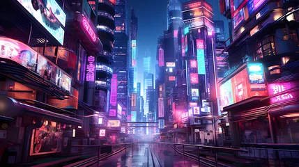 Foto op Canvas Future Cyberpunk Tokyo Nights © pandhuya