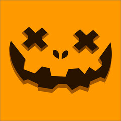 vector background with a set of halloween icons for banners, cards, flyers, social media wallpapers, etc. halloween pumpkin with bats