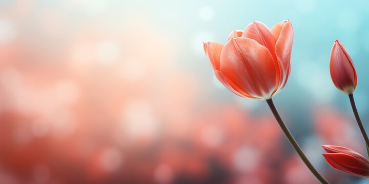 Tulips with copy space background