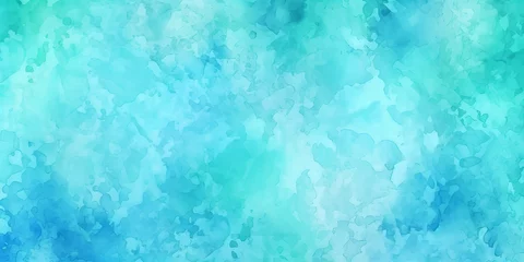 Poster Teal and blue abstract sponge paint watercolor background wallpaper. Aqua color texture, Generative AI  © Ashutosh