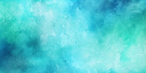 Teal and blue abstract sponge paint watercolor background wallpaper. Aqua color texture, Generative AI  - obrazy, fototapety, plakaty