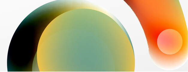 Fluid abstract background, round shapes and circle flowing design for wallpaper, banner, background or landing