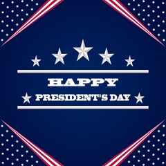 Happy President's Day American flag background social media template design illustration